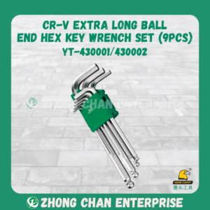 Hark Caput 9-Piece Cr-V Extra Long Ball End Hex Key Wrench Set