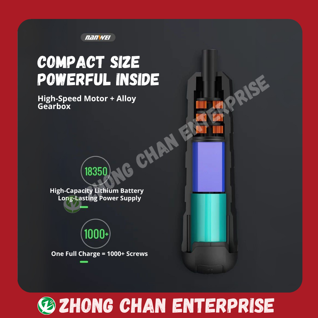 NANWEI 4.2V Mini Electric Screwdriver Set - 图片 3