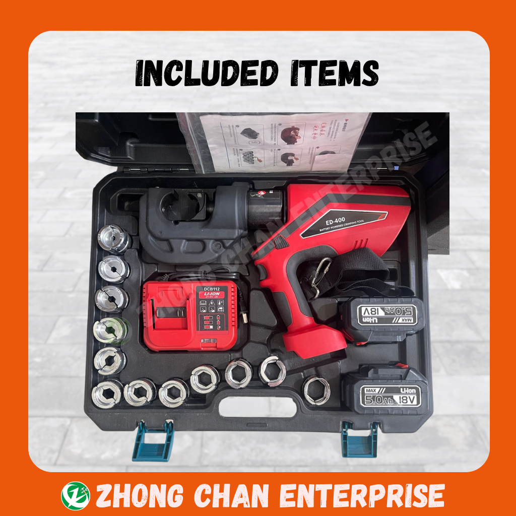 ED-400 Cordless Hydraulic Crimping Tool (16–400mm², 120KN, 18V) - Image 3