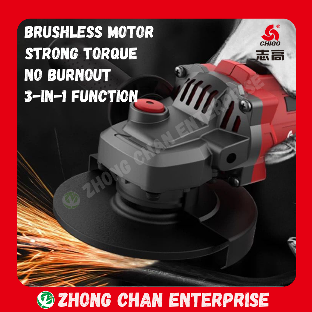 CHIGO Cordless Angle Grinder – Powerful Multi-Function Cutting & Grinding Tool - Image 2