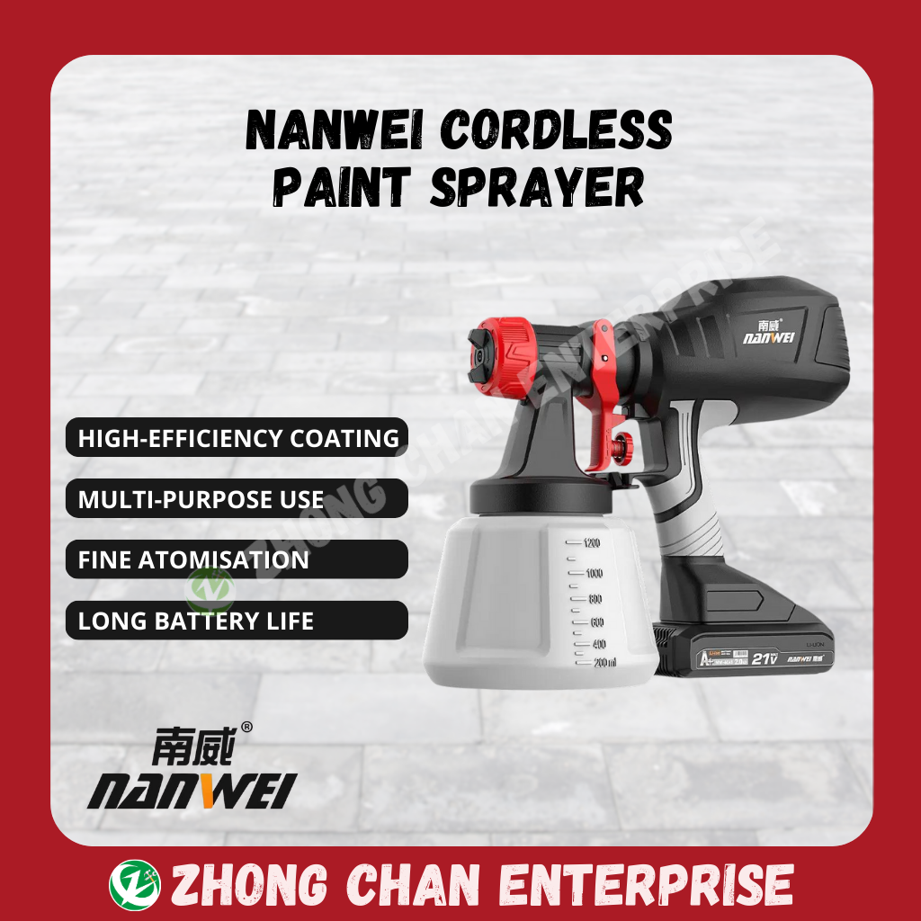 NANWEI Cordless Electric Paint Sprayer – For Paint, Latex, Disinfectant & Coating