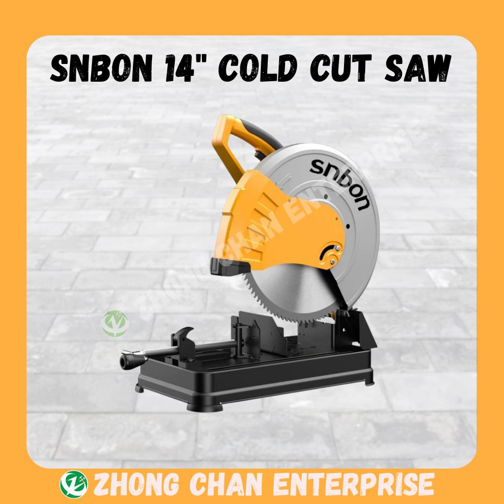 SNBON 14" Cold Cut Saw | 2600W | 355mm Blade | 45° Bevel Cutting