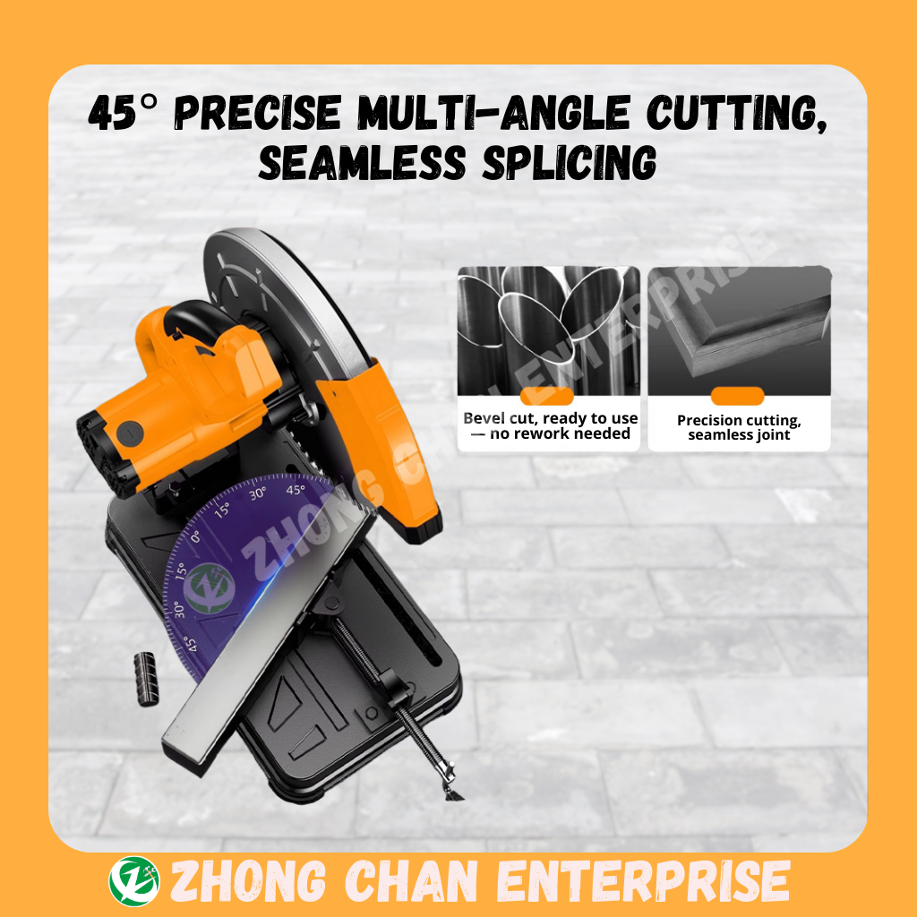 SNBON 14" Cold Cut Saw | 2600W | 355mm Blade | 45° Bevel Cutting - Image 4