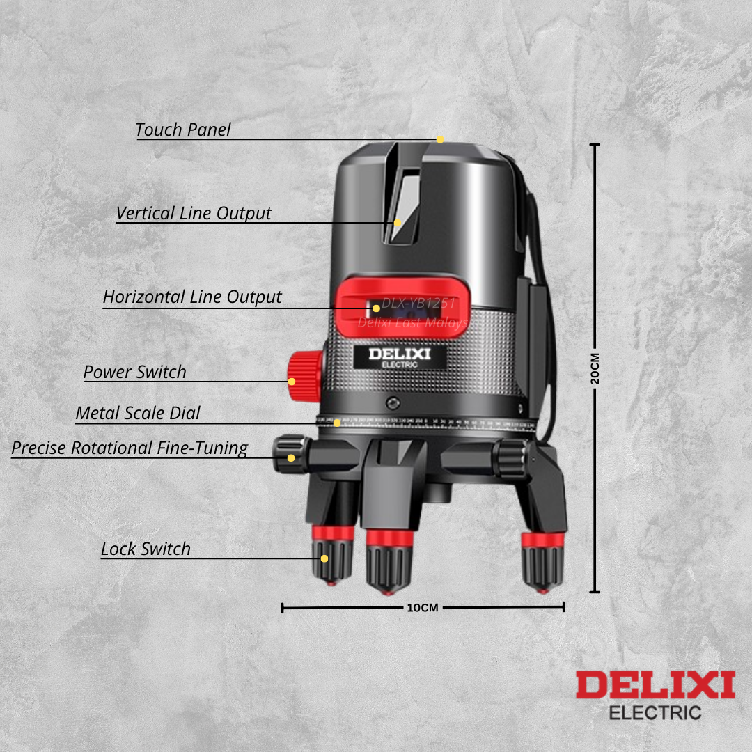 DELIXI 5-Line Green Laser Level DLX-SPYLSG5 – High Precision Measuring Tool - Image 2