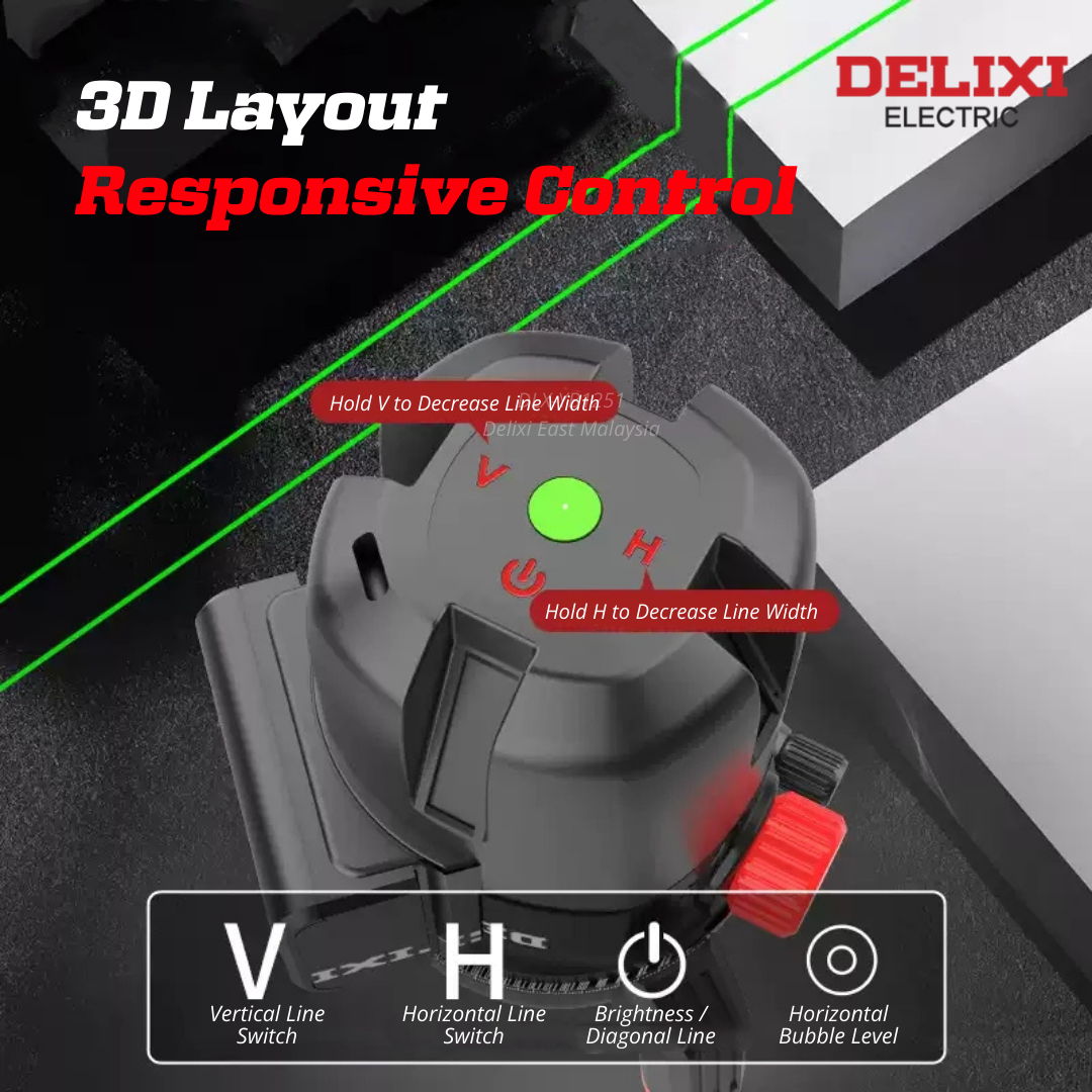 DELIXI 5-Line Green Laser Level DLX-SPYLSG5 – High Precision Measuring Tool - Image 6