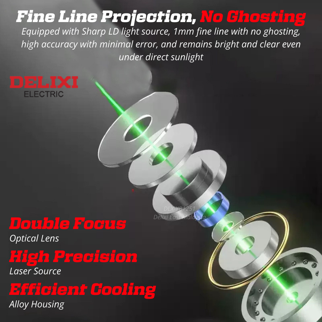 DELIXI 5-Line Green Laser Level DLX-SPYLSG5 – High Precision Measuring Tool - Image 4