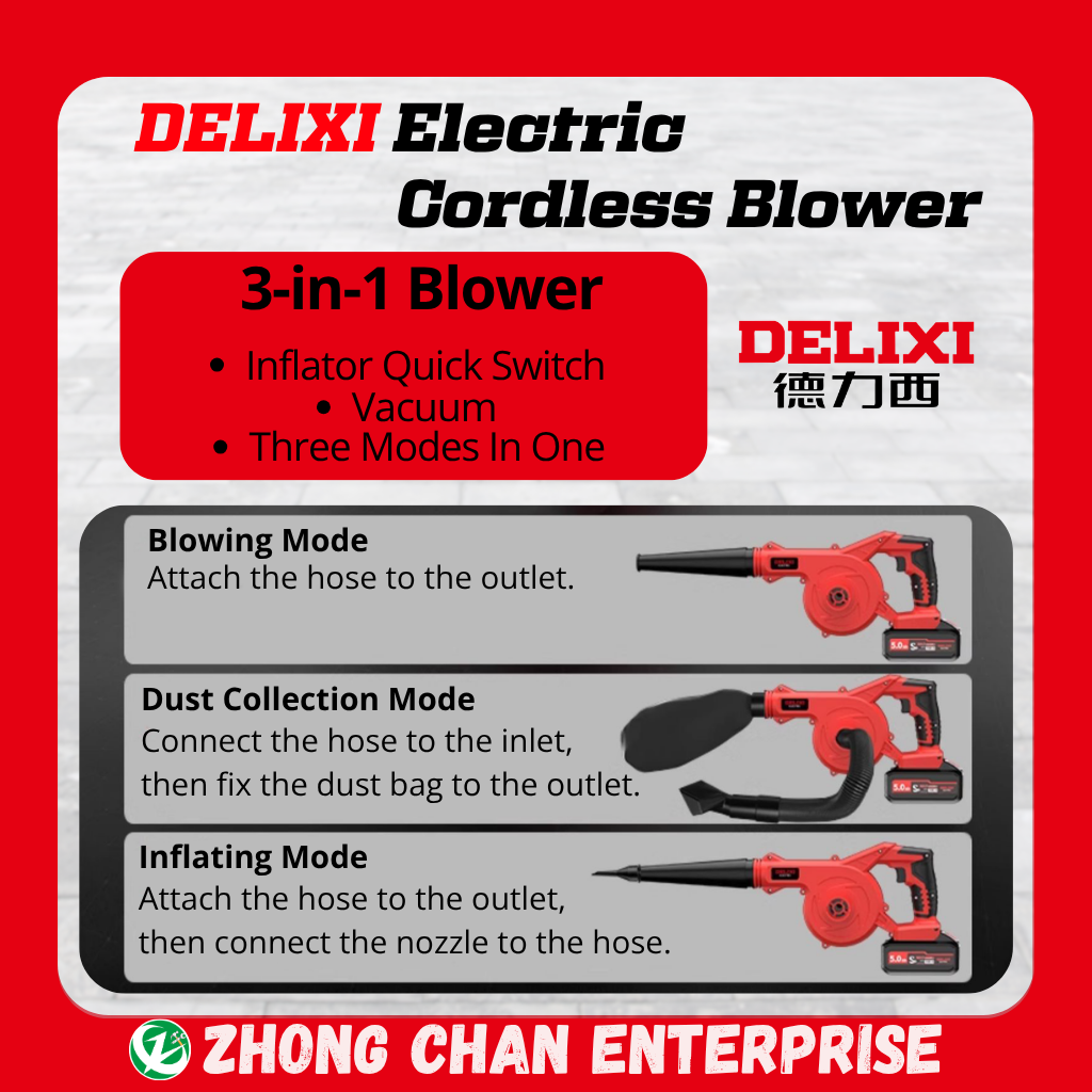 DELIXI 21V Cordless Blower | High Power | Industrial & Home Use - Image 3
