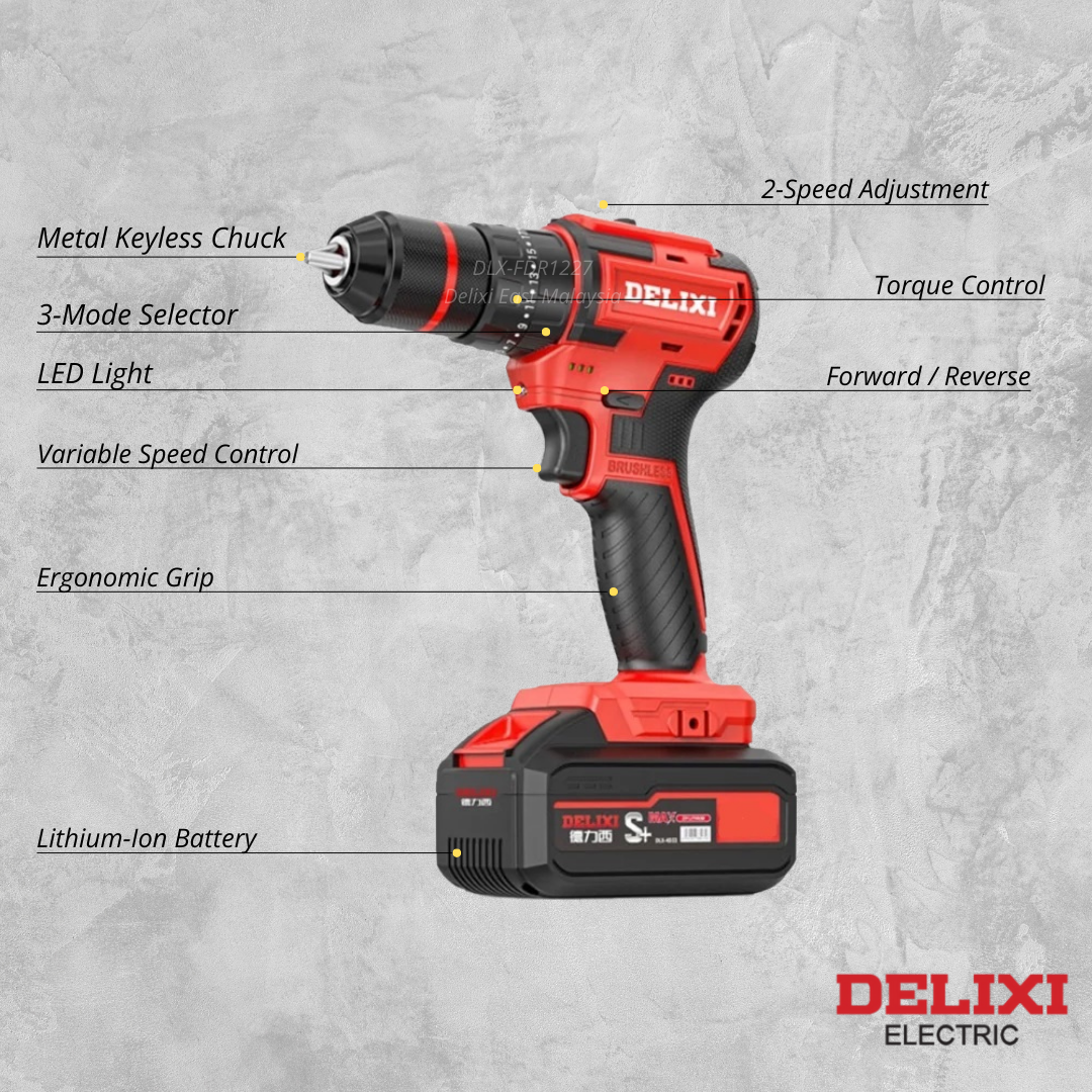 DELIXI 21V Cordless Impact Drill – Strong Power with 4.0Ah Batteries - Image 2
