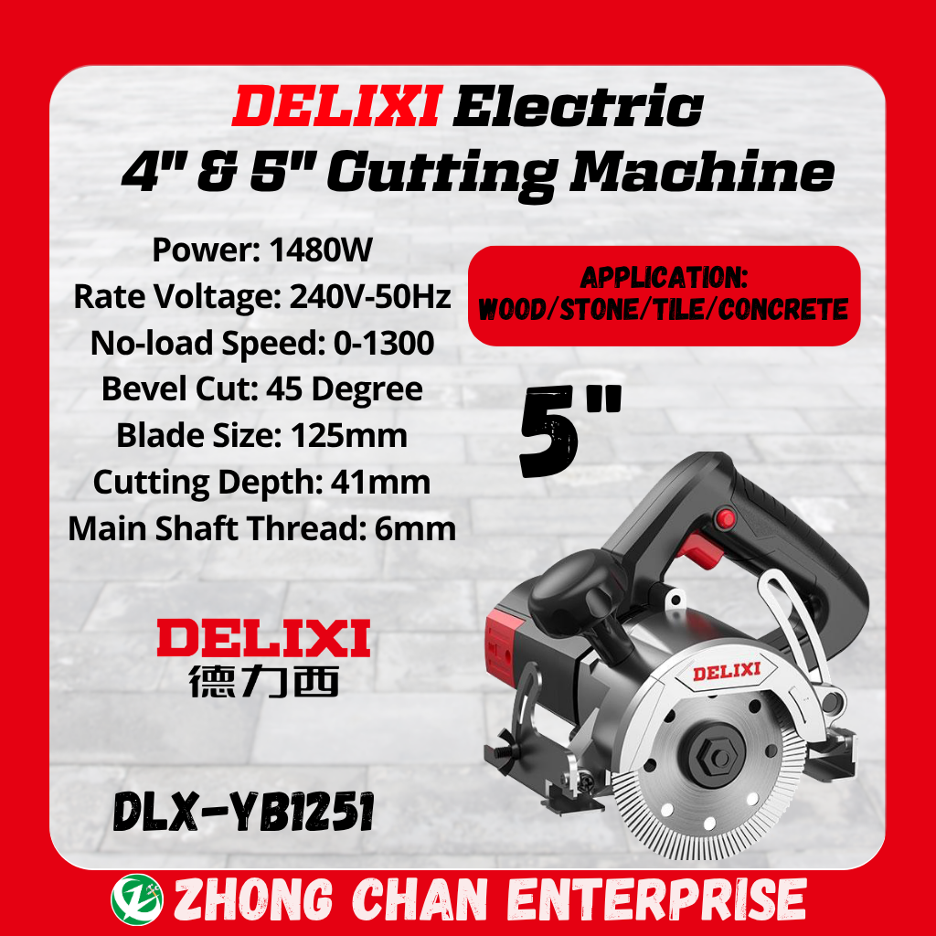DELIXI Cutting Machine DLX-YB110 / DLX-YB1251 – 1480W Power, 110mm / 125mm Disc - Image 2