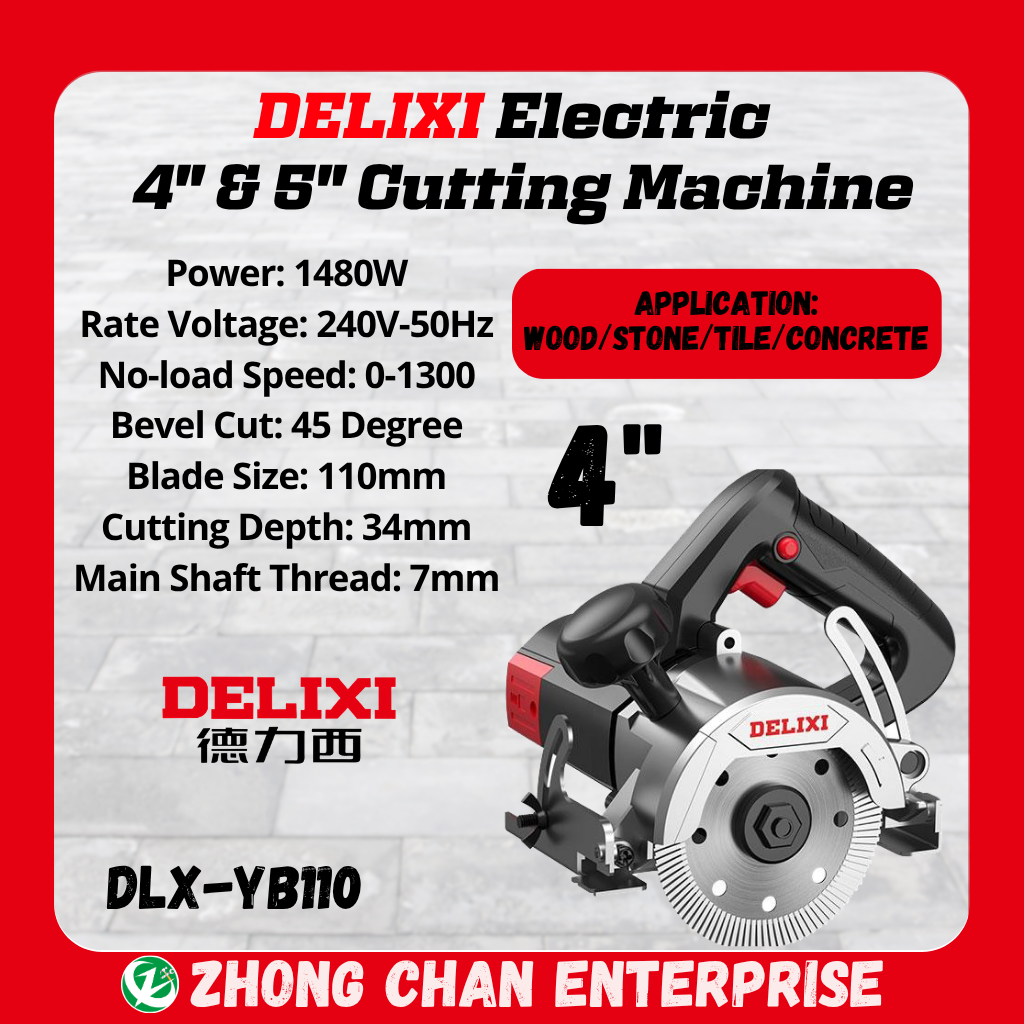 DELIXI Cutting Machine DLX-YB110 / DLX-YB1251 – 1480W Power, 110mm / 125mm Disc