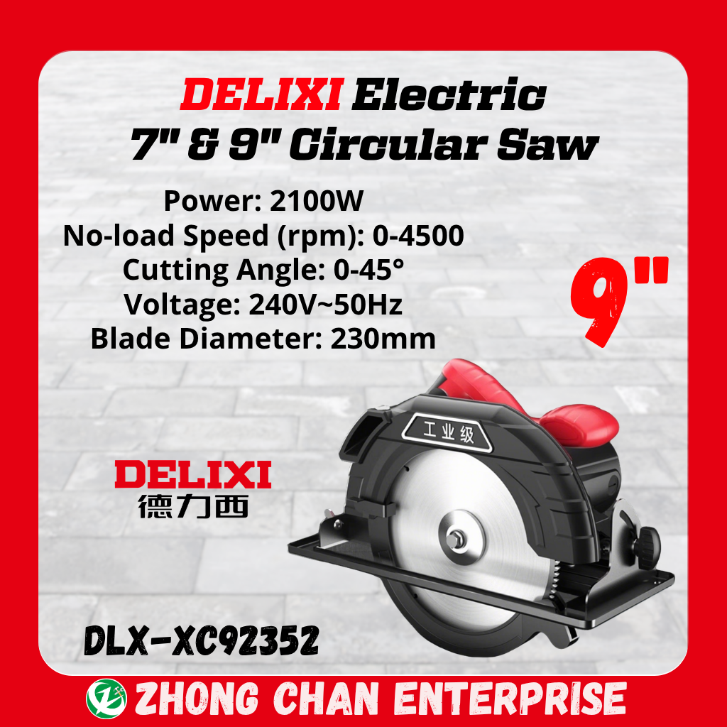 DELIXI Circular Saw DLX-XC71852 / DLC-XC92352 – 7" & 9", 1150W / 2100W Power - Image 4
