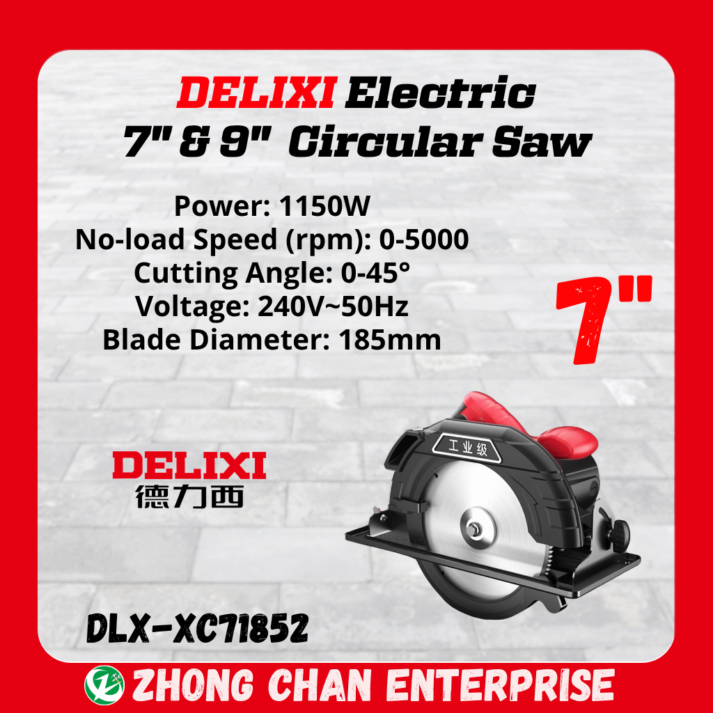 DELIXI Circular Saw DLX-XC71852 / DLC-XC92352 – 7" & 9", 1150W / 2100W Power - Image 3
