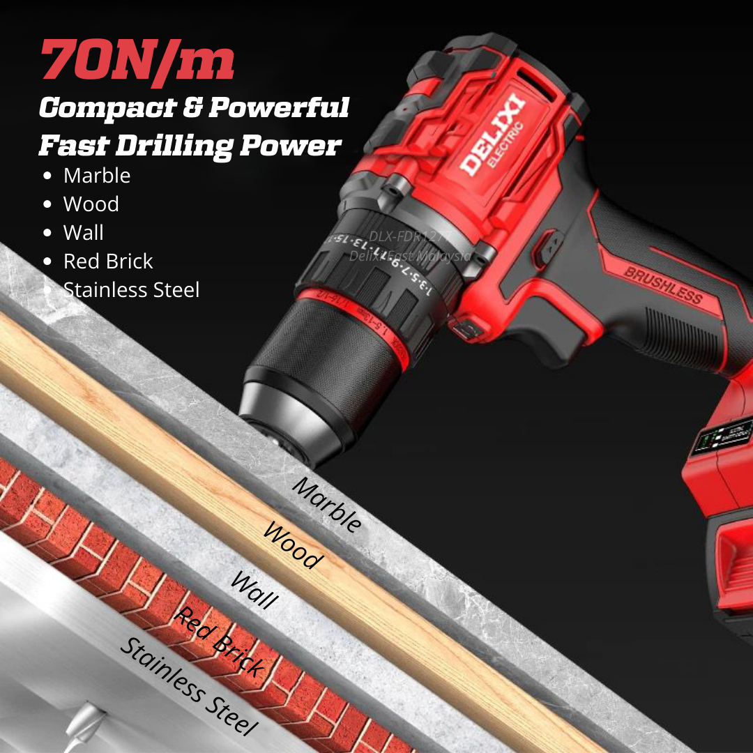 DELIXI 21V Cordless Impact Drill – High Torque & Wide Range - 图片 3