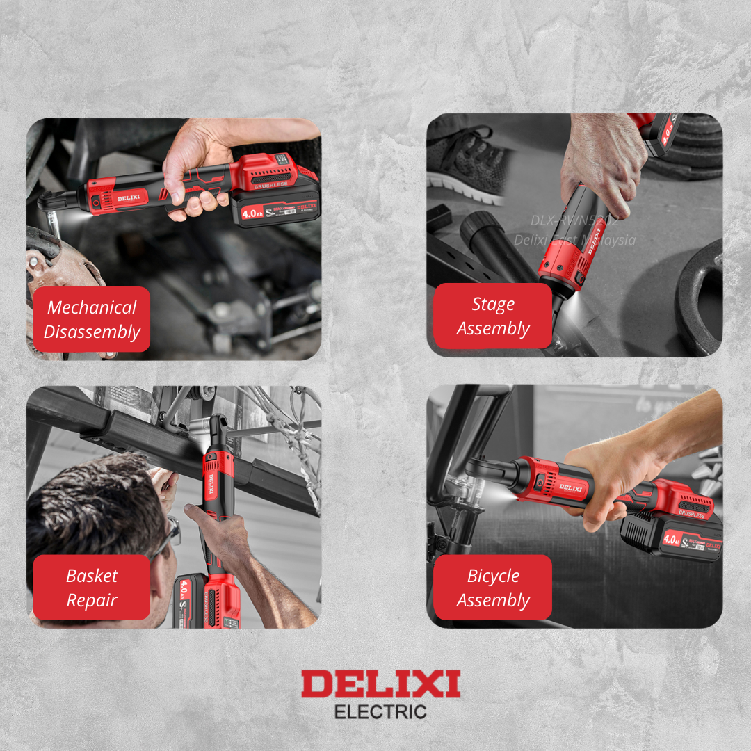 DELIXI 21V Cordless Ratchet Wrench – High Torque & Full Set - 图片 3