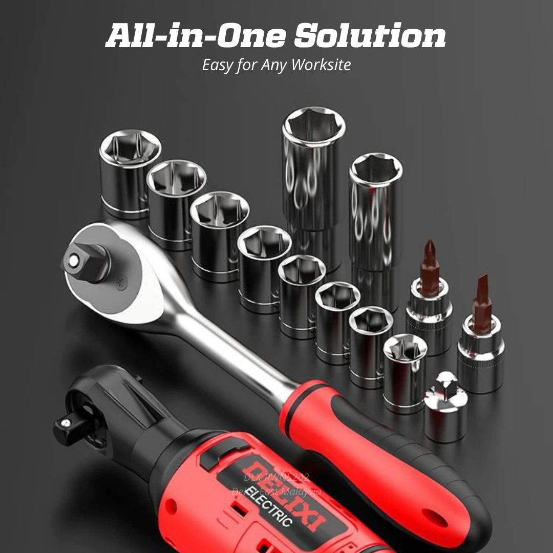 DELIXI 21V Cordless Ratchet Wrench – High Torque & Full Set - 图片 4