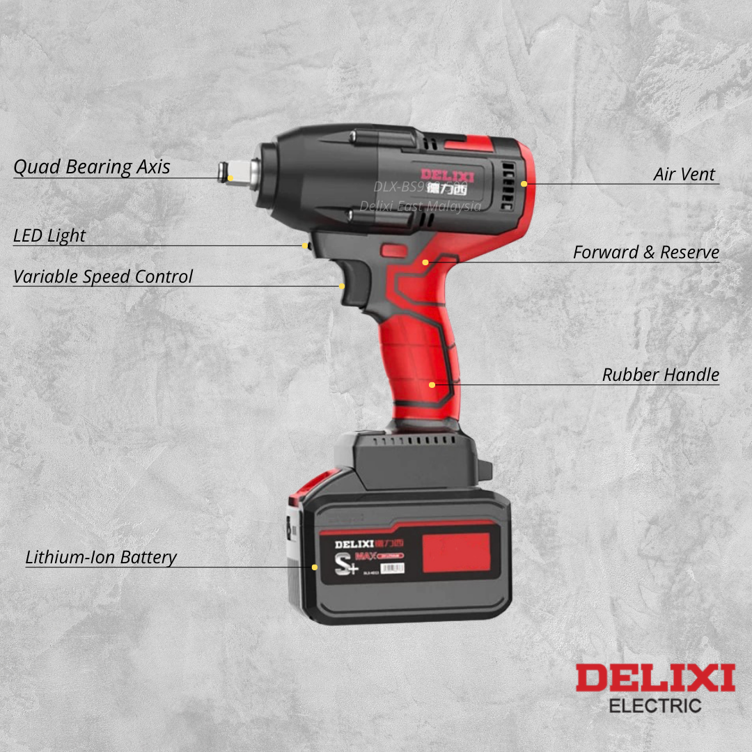 DELIXI 21V Cordless Impact Wrench – 600N·m High Torque - 图片 2