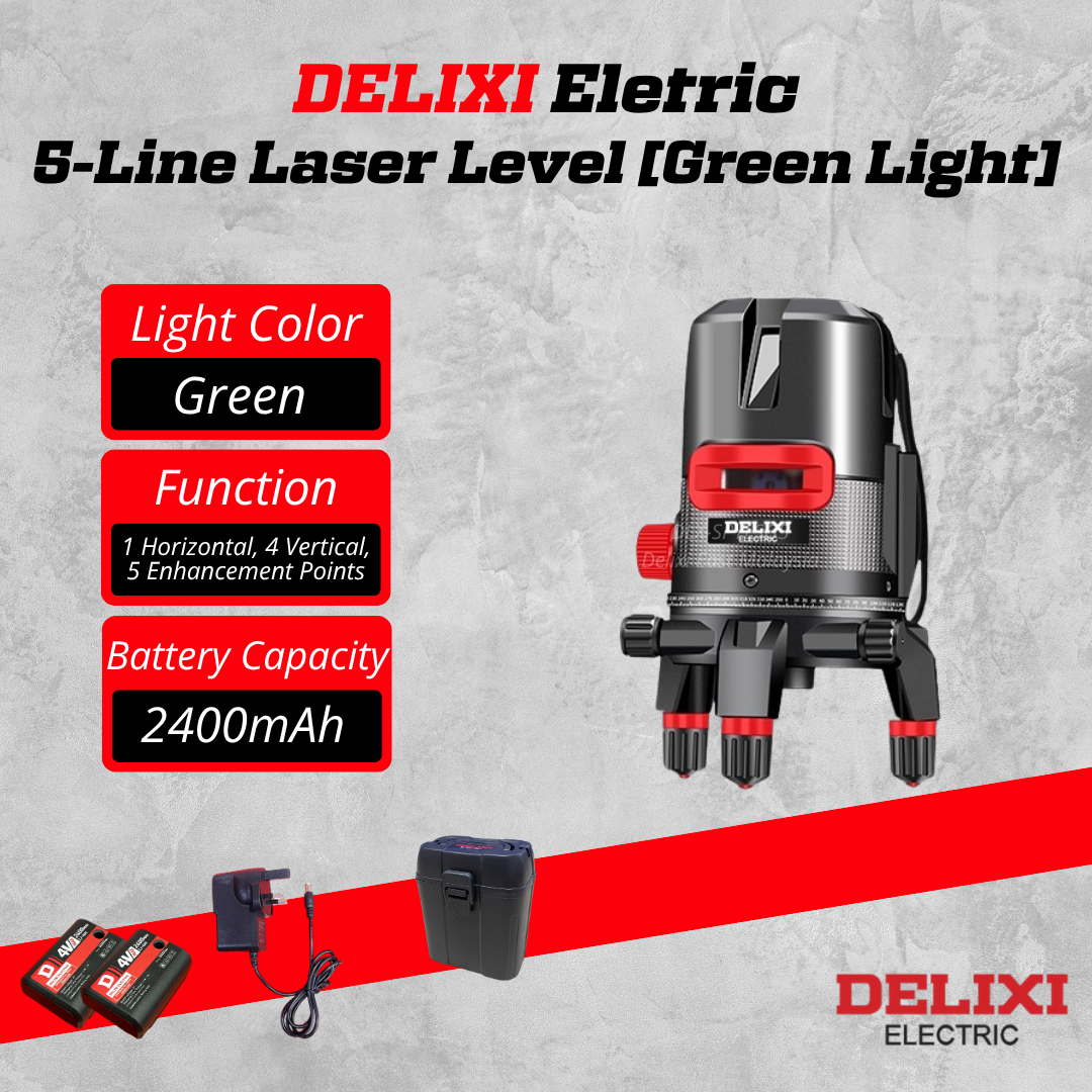 DELIXI 5-Line Green Laser Level DLX-SPYLSG5 – High Precision Measuring Tool
